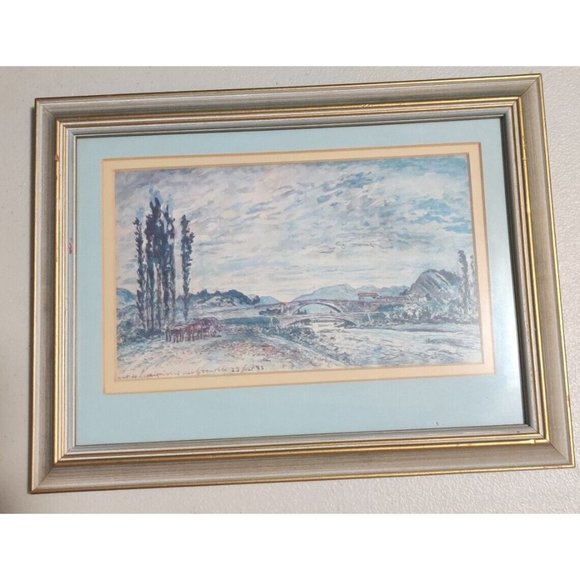 Johan Jongkind Art Print The Pont de Lesdiguieres near Grenoble 83 11.5x9 Signed